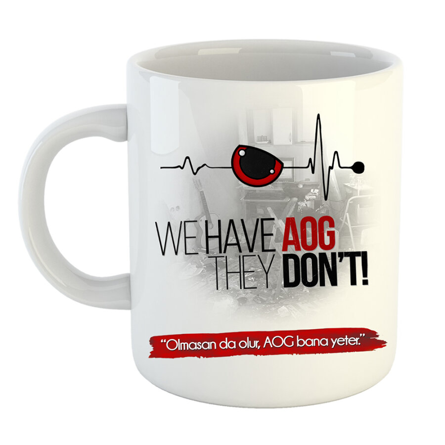 AOG Logo Baskılı Porselen Kupa Bardak #4 - 1