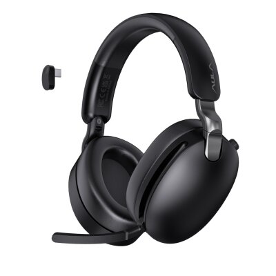 AULA A500 Üç Modlu Hybrid ANC Bluetooth 5.4 ve 2.4GHz Kablosuz AUX Mikrofonlu Kulak Üstü Kulaklık Siyah 