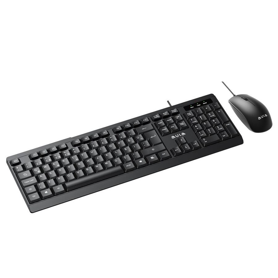 Aula AC101 Kablolu Türkçe Q Klavye ve 1200 DPI Optik Mouse Seti - 9
