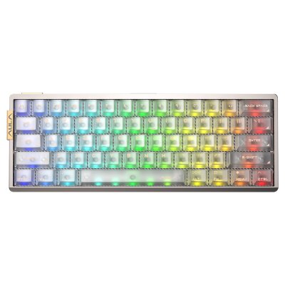 Aula AG60 Alüminyum Manyetik Klavye Hall Effect Snowglow Switch 8000Hz RGB TKL Hot Swap Oyuncu Klavyesi Şeffaf