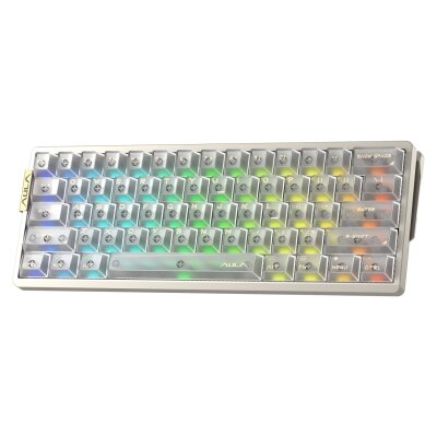 Aula AG60 Alüminyum Manyetik Klavye Hall Effect Snowglow Switch 8000Hz RGB TKL Hot Swap Oyuncu Klavyesi Şeffaf - 8