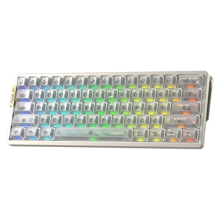 Aula AG60 Alüminyum Manyetik Klavye Hall Effect Snowglow Switch 8000Hz RGB TKL Hot Swap Oyuncu Klavyesi Şeffaf - 8