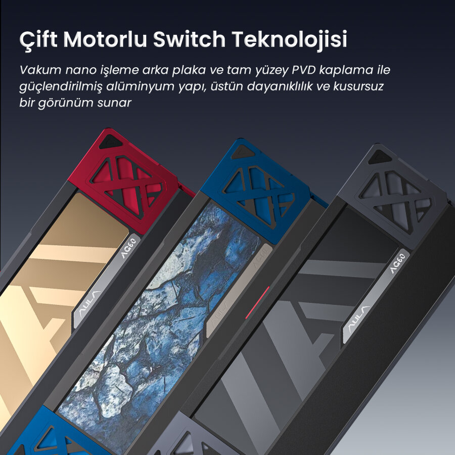 Aula AG60 Max Alüminyum Manyetik Hall Effect Frostcore Switch 8000Hz RGB TKL Hot Swap Gaming Oyuncu Klavyesi Kırmızı - 5