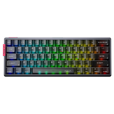 Aula AG60 Pro Alüminyum Manyetik Hall Effect Aether Switch 8000Hz RGB TKL Hot Swap Gaming Oyuncu Klavyesi Şeffaf Siyah