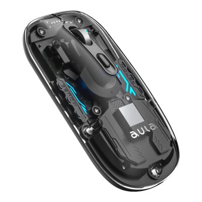 Aula AM210 Dual Mode Bluetooth ve Kablosuz 1600DPI RGB Şeffaf Şarjlı Mouse - 2