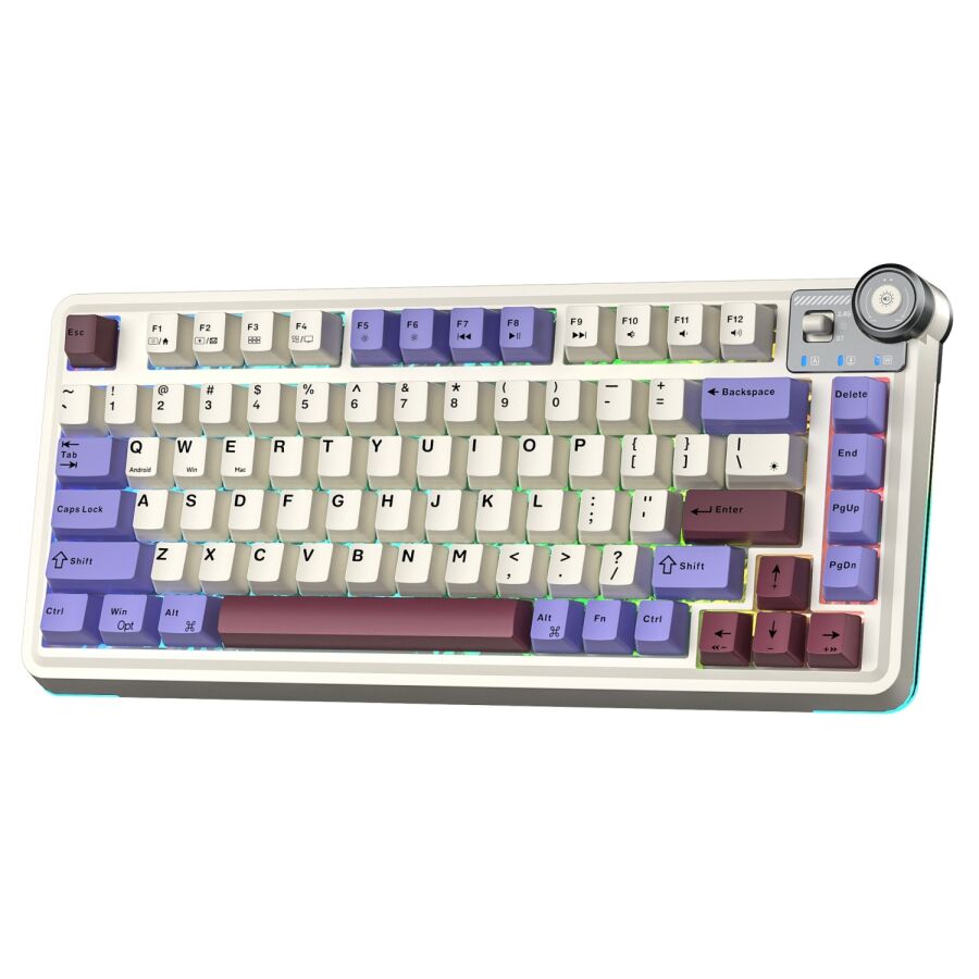 Aula AU75 3 Modlu RGB Hot Swap Mekanik TKL Seiya Switch Kablosuz Makrolu Klavye Bej - 2