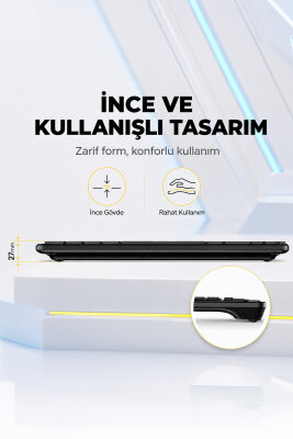 Aula AWK310 Bluetooth 5.1 Kablosuz Tablet Klavyesi iOS ve Android Uyumlu Standlı Türkçe Q Klavye - 13