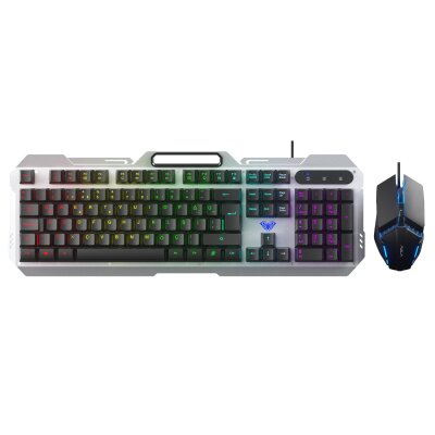 Aula F2023 Gaming Türkçe Q Rainbow Membran 2400DPI Oyuncu Klavye Mouse Set