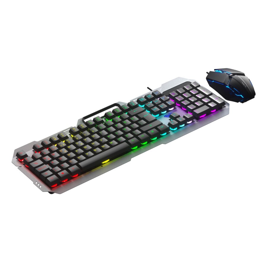Aula F2023 Gaming Türkçe Q Rainbow Membran 2400DPI Oyuncu Klavye Mouse Set - 3