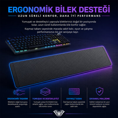 Aula F2058 Bilek Destekli RGB Makrolu Mekanik Kablolu Oyuncu Klavyesi - 8