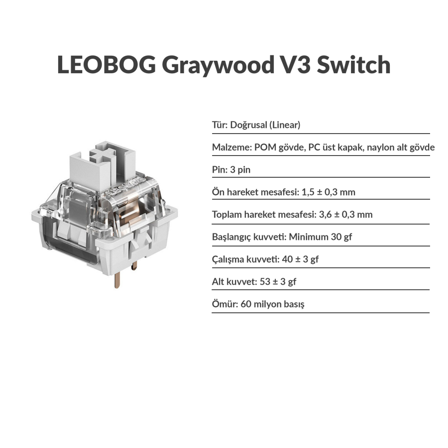 Aula F65 GrayWood V3 Switch Mekanik RGB TKL Makrolu Hot Swap Kablosuz Klavye Gri - 8