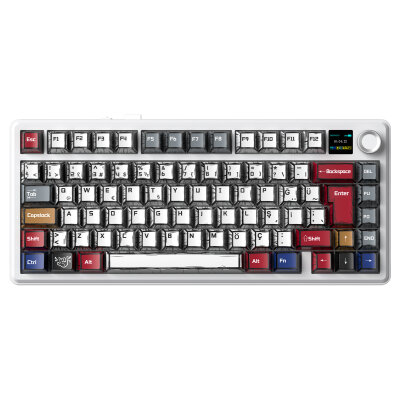 Aula F75 Max Mekanik Gaming Oyuncu Klavyesi TKL RGB GrayWood V4 Switch Kablosuz Makrolu Hot Swap Türkçe Q Comic