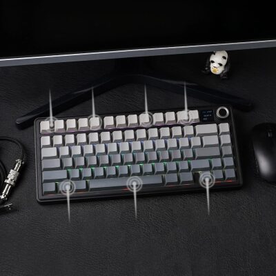 Aula F75 Max Mekanik RGB TKL Reaper Switch Kablosuz Makrolu Hot Swap Gaming Klavye Gri - 7