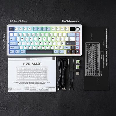 Aula F75 Max Mekanik RGB TKL Reaper Switch Kablosuz Makrolu Hot Swap Klavye Lacivert - 7