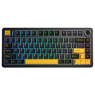 Aula F75 Mekanik RGB Klavye TKL Crescent Switch Tri Mode Kablosuz Makrolu Hot Swap Gaming Oyuncu Klavyesi Siyah