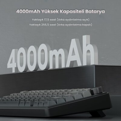 Aula F75 Mekanik RGB TKL Reaper Switch Kablosuz Makrolu Hot Swap Gaming Klavye Gradyan Gri - 7