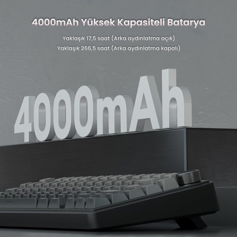 Aula F75 Mekanik RGB TKL Reaper Switch Kablosuz Makrolu Hot Swap Gaming Klavye Gradyan Gri - 7