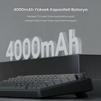 Aula F75 Mekanik RGB TKL Reaper Switch Kablosuz Makrolu Hot Swap Gaming Klavye Gradyan Gri - 7