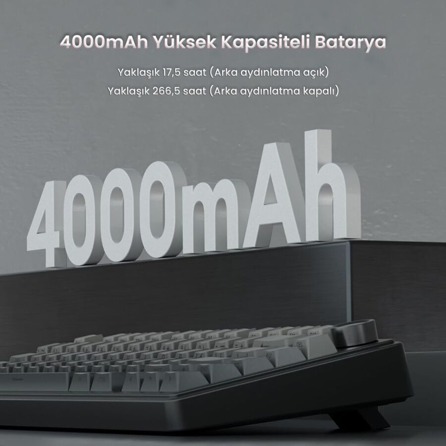 Aula F75 Mekanik RGB TKL Reaper Switch Kablosuz Makrolu Hot Swap Gaming Klavye Gradyan Gri - 7