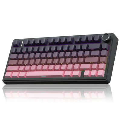 Aula F75 Mekanik RGB TKL Reaper Switch Kablosuz Makrolu Hot Swap Gaming Klavye Gradyan Pembe 