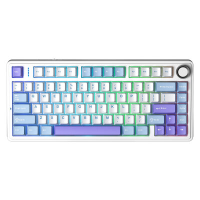Aula F75 Mekanik RGB TKL Star Vector Switch Kablosuz Makrolu Hot Swap Klavye Mor