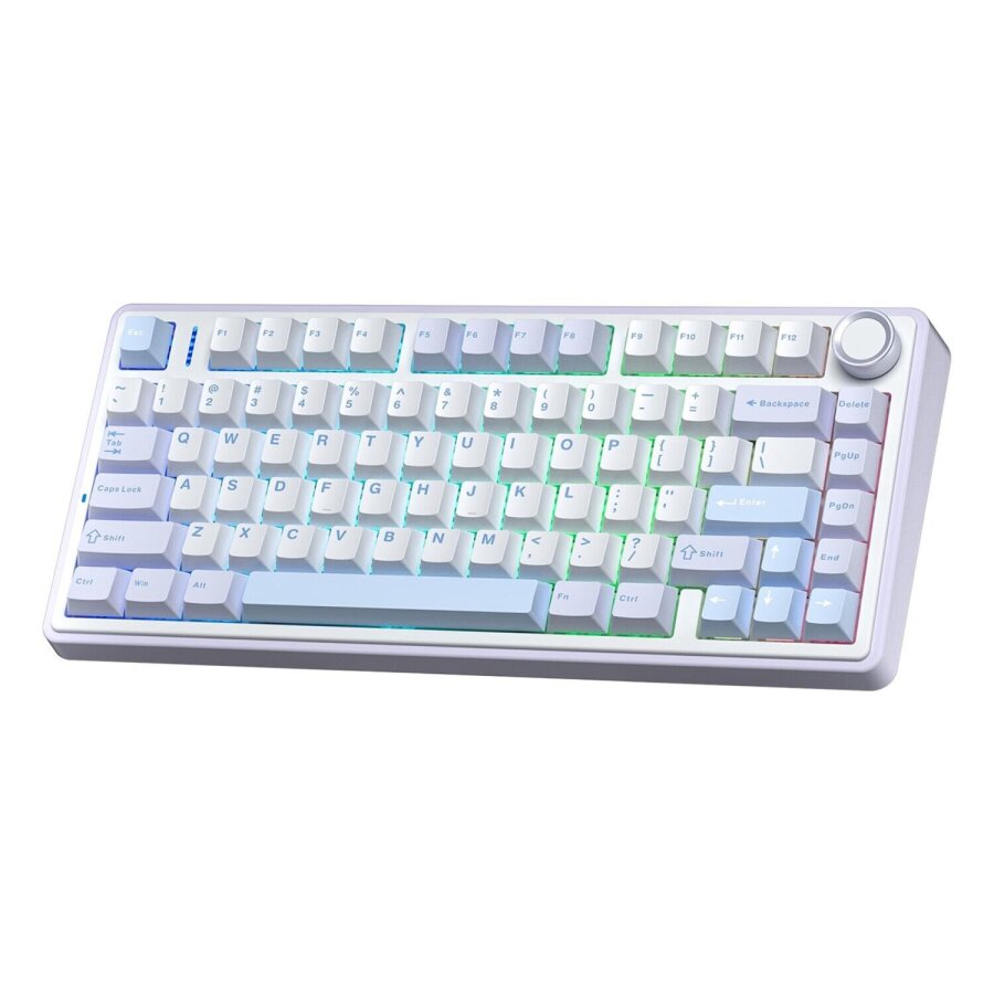Aula F75 TKL Mekanik RGB Crescent Switch Tri Mode Kablosuz Makrolu Hot Swap Gaming Oyuncu Klavyesi Buz Mavisi - 7