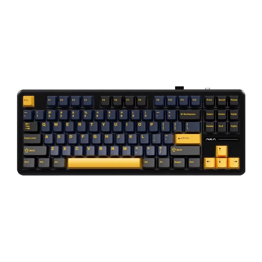 Aula F87 Mekanik RGB TKL GrayWood V3 Switch Kablosuz Makrolu Hot Swap Klavye Siyah - 1