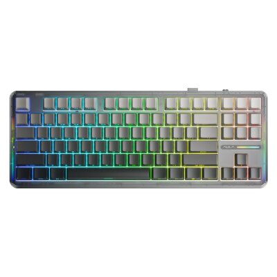 Aula F87 PRO Mekanik RGB TKL GrayWood V4 Switch Kablosuz Makrolu Hot Swap Klavye Gradyan Gri - 6