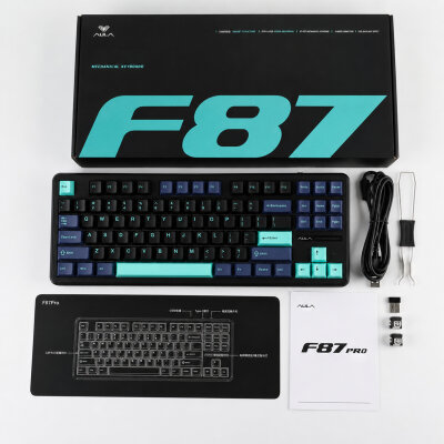 Aula F87 PRO Mekanik RGB TKL GrayWood V4 Switch Kablosuz Makrolu Hot Swap Klavye Siyah - 8