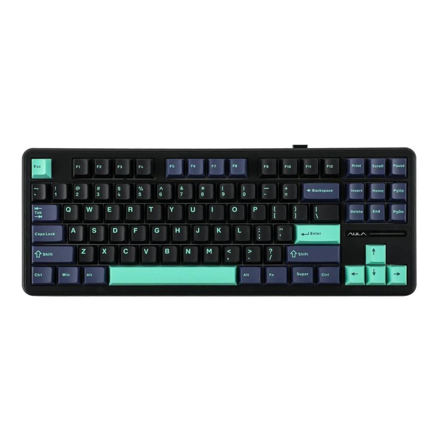 Aula F87 PRO Mekanik RGB TKL GrayWood V4 Switch Kablosuz Makrolu Hot Swap Klavye Siyah - 1