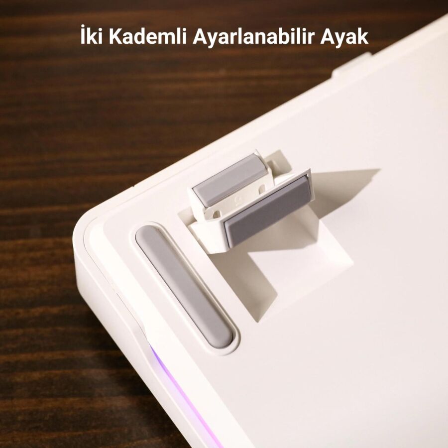 Aula F87 PRO Mekanik RGB TKL GrayWood V4 Switch Kablosuz Makrolu Hot Swap Klavye Siyah - 6