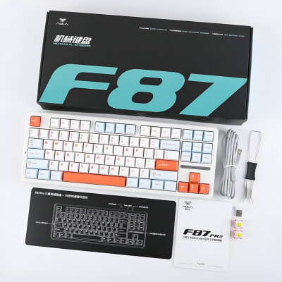 Aula F87 PRO Mekanik RGB TKL Space Golden Switch Kablosuz Makrolu Hot Swap Klavye Turuncu - 9