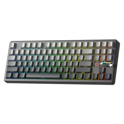 Aula F87 PRO V2 Mekanik RGB TKL GrayWood V4 Switch Kablosuz Makrolu Hot Swap Klavye Gradyan Gri - 9