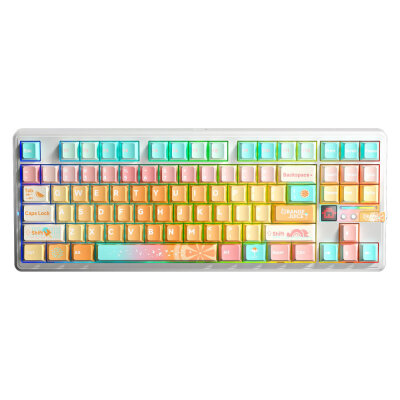 Aula F87 PRO V2 Mekanik RGB TKL Meteor Ice Cream Switch Kablosuz Makrolu Hot Swap Klavye Orange Juice - 1