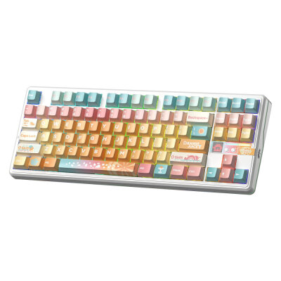 Aula F87 PRO V2 Mekanik RGB TKL Meteor Ice Cream Switch Kablosuz Makrolu Hot Swap Klavye Orange Juice - 9