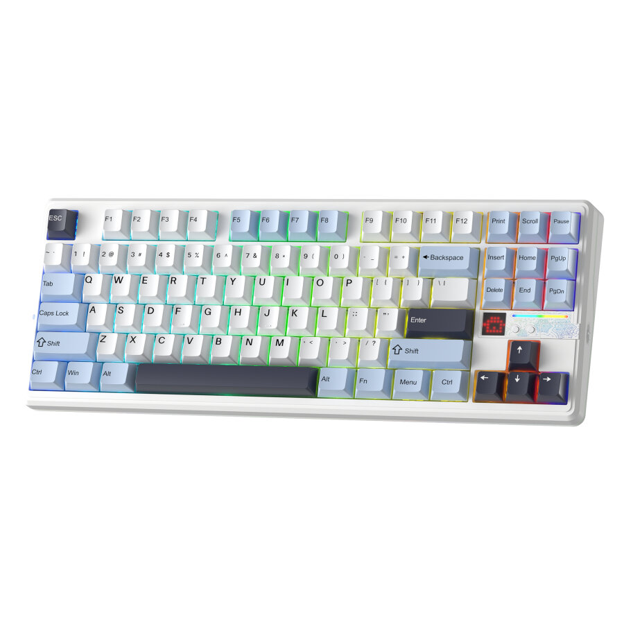 Aula F87 PRO V2 Mekanik RGB TKL Star Vector Switch Kablosuz Makrolu Hot Swap Klavye Lacivert - 9