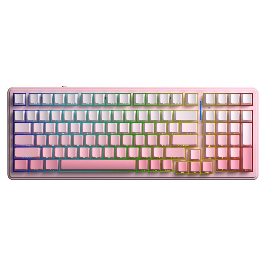Aula F99 3 Modlu Mekanik Kablosuz Oyuncu Klavyesi RGB Hot Swap Dream Sakura Switch Makrolu Gradyan Pembe - 1