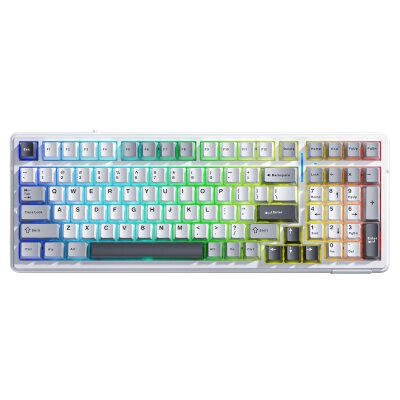 Aula F99 3 Modlu RGB Hot Swap Mekanik Linear GrayWood V3 Switch Kablosuz Makrolu Klavye Gri
