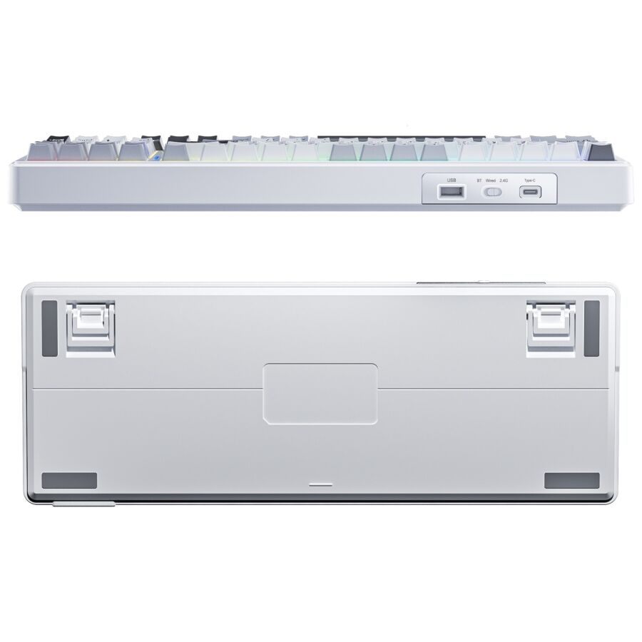 Aula F99 3 Modlu RGB Hot Swap Mekanik Linear GrayWood V3 Switch Kablosuz Makrolu Klavye Gri - 8