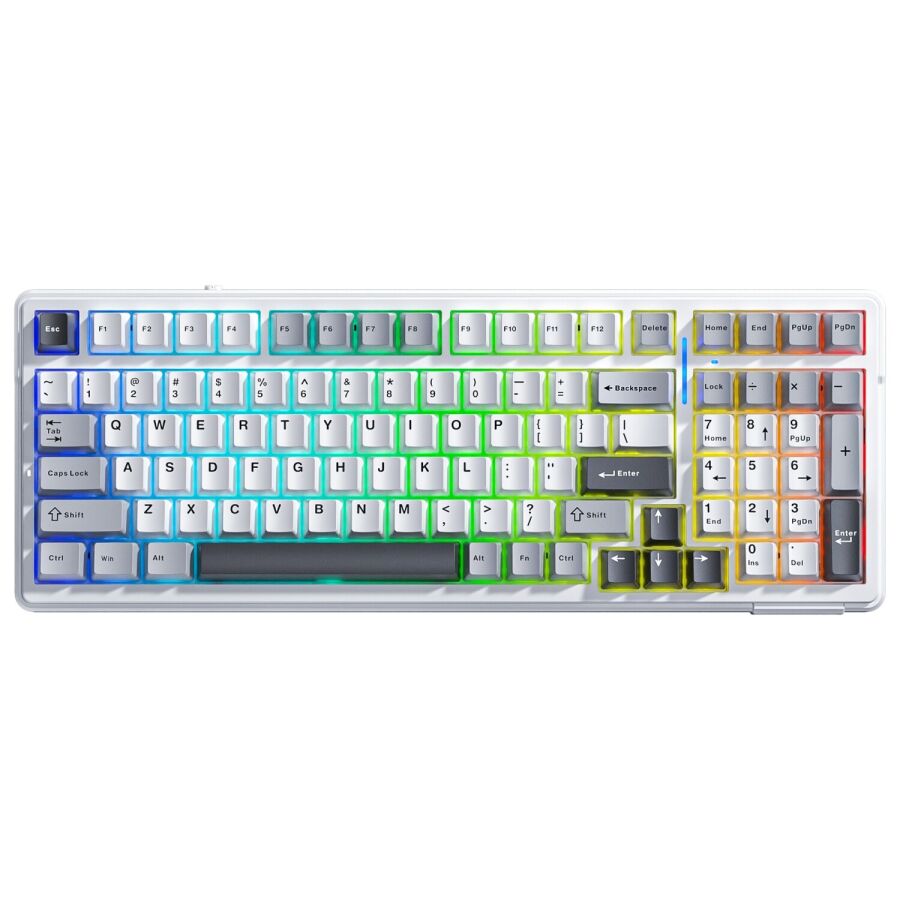 Aula F99 3 Modlu RGB Hot Swap Mekanik Reaper Switch Kablosuz Makrolu Gaming Klavye Gri - 1