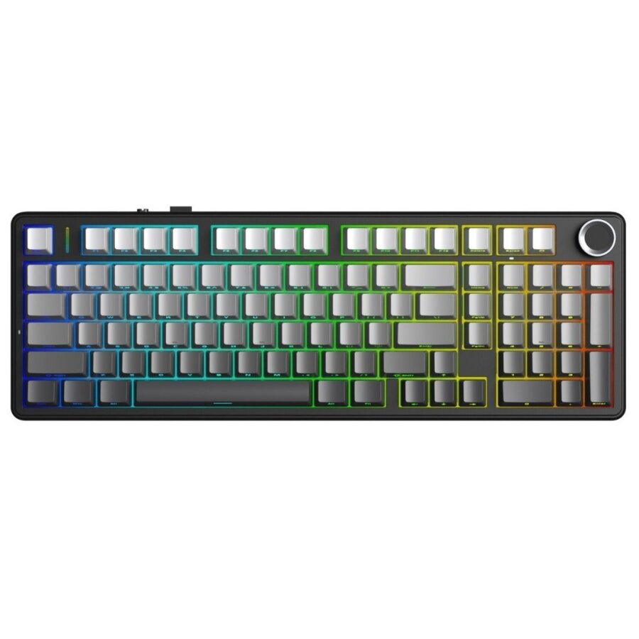 Aula F99 Pro 3 Modlu Mekanik Gaming Kablosuz Klavye RGB Hot Swap Nimbus V3 Switch Makrolu Oyuncu Klavyesi Gradyan Gri - 1