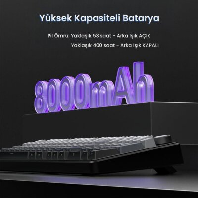 Aula F99 Pro 3 Modlu Mekanik Gaming Kablosuz Klavye RGB Hot Swap Nimbus V3 Switch Makrolu Oyuncu Klavyesi Gradyan Gri - 9