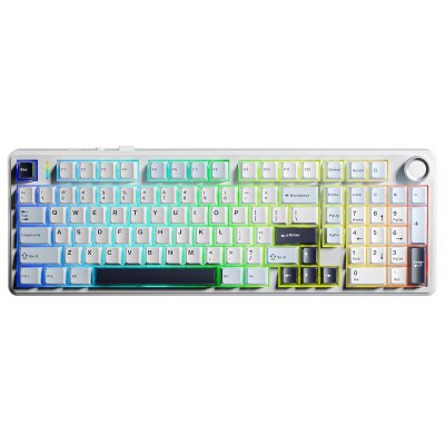 Aula F99 Pro 3 Modlu Mekanik Gaming Kablosuz Klavye RGB Hot Swap Star Vector Switch Makrolu Oyuncu Klavyesi Lacivert - 1