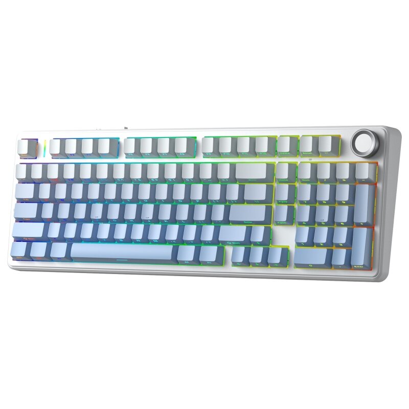 Aula F99 Pro 3 Modlu RGB Hot Swap Mekanik Nimbus V3 Switch Kablosuz Makrolu Gaming Klavye Gradyan Mavi - 8