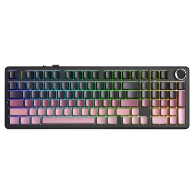 Aula F99 Pro 3 Modlu RGB Hot Swap Mekanik Reaper Switch Kablosuz Makrolu Gaming Klavye Gradyan Pembe - 2