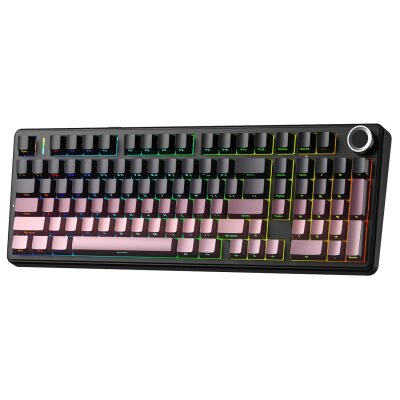 Aula F99 Pro 3 Modlu RGB Hot Swap Mekanik Reaper Switch Kablosuz Makrolu Gaming Klavye Gradyan Pembe