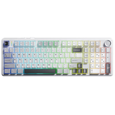 Aula F99 Pro 3 Modlu RGB Hot Swap Mekanik Star Vector Switch Kablosuz Makrolu Klavye Gri