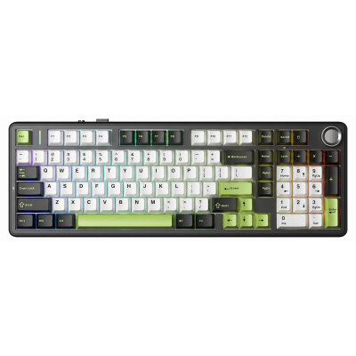 Aula F99 Pro 3 Modlu RGB Hot Swap Mekanik Star Vector Switch Kablosuz Makrolu Klavye Yeşil