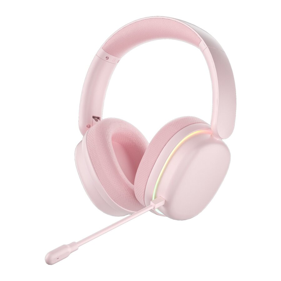 Aula G7 PRO Tri Mode Kablosuz RGB Gaming Mikrofonlu Oyuncu Kulaklığı 7.1 Surround Ses 40mm Driver Düşük Gecikme E-Spor Kulaklık Pembe - 1