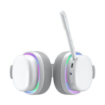 Aula G7 Tri Mode Kablosuz RGB Gaming 40mm Driver Gürültü Engelleyici Mikrofonlu E-Spor Oyuncu Kulaklığı Beyaz - 9